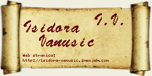 Isidora Vanušić vizit kartica